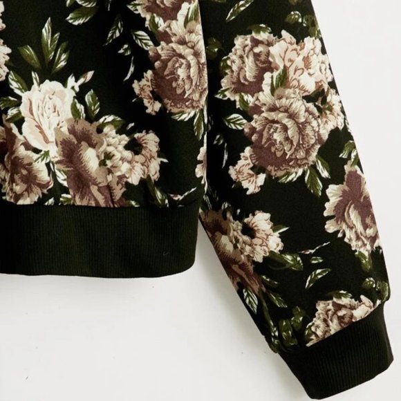 Black Floral Print Sweatshirt  in S, M, L, and XL - Picture 3 of 3